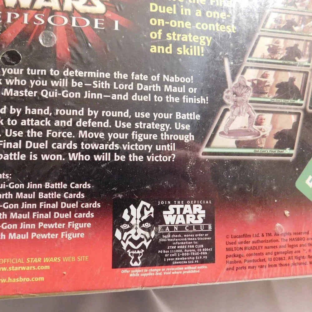 Vintage Star Wars Episode 1CLASH OF THE LIGHT Sabers Game New Vintage 1999